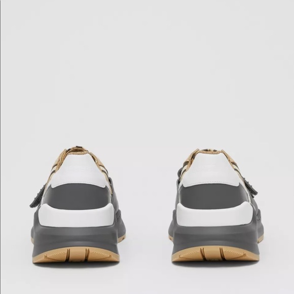 BURBERRY, Vintage Check, Suede and Leather Sneakers - Picture 5 of 16